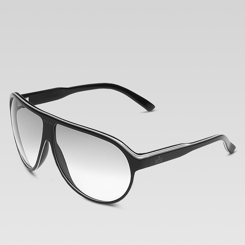 large aviator frame sunglasses with gucci trademar