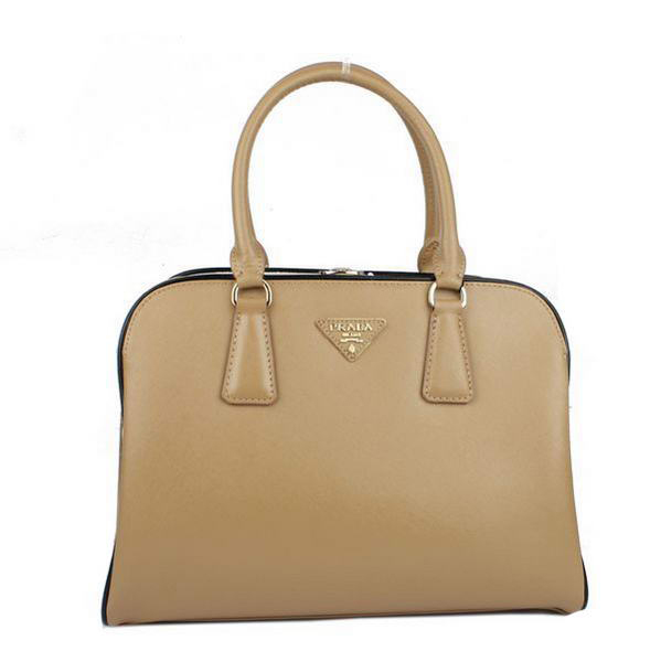 Prada Saffiano Leather Tote Bag 21267 Apricot&White