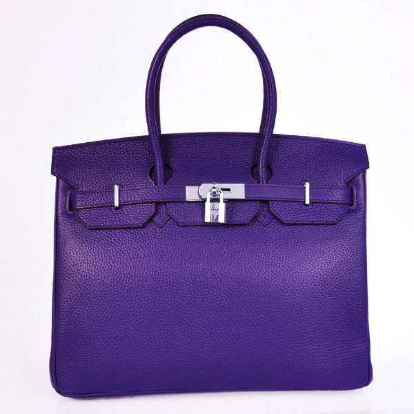 Hermes Birkin 35CM clemence leather in Iris Purple with Silver hardware