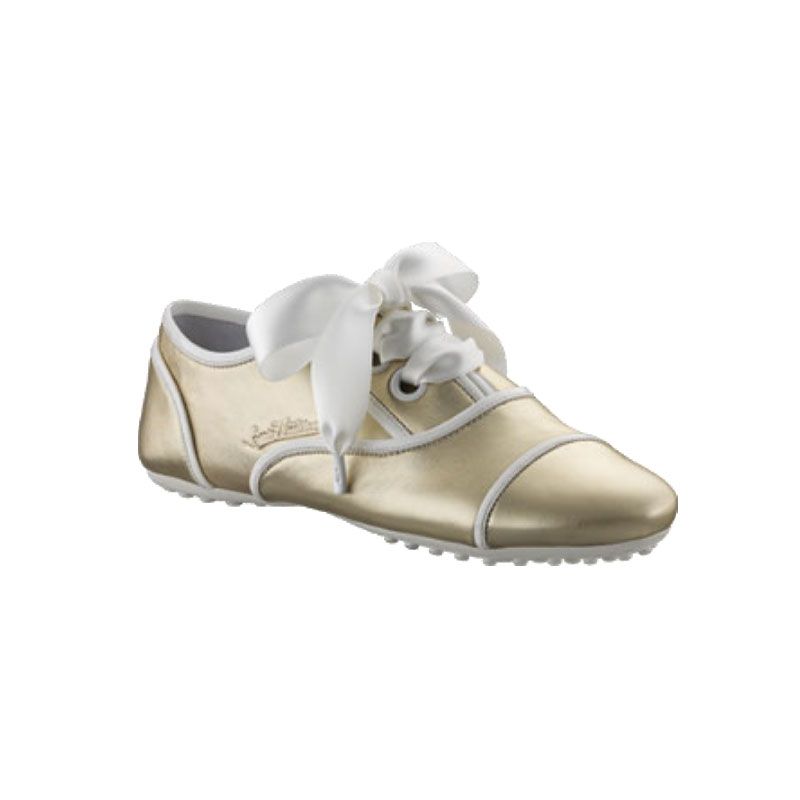 TWIST IT ! LACE UP LOAFER IN METALLIC CALF LEATHER