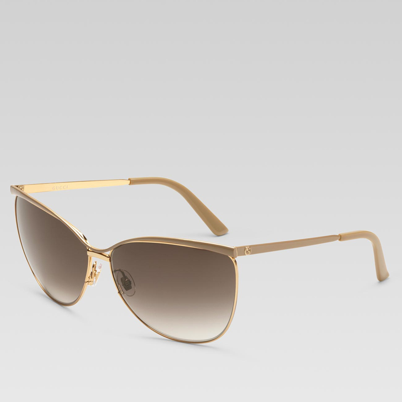 large round frame sunglasses with GG detail on tem