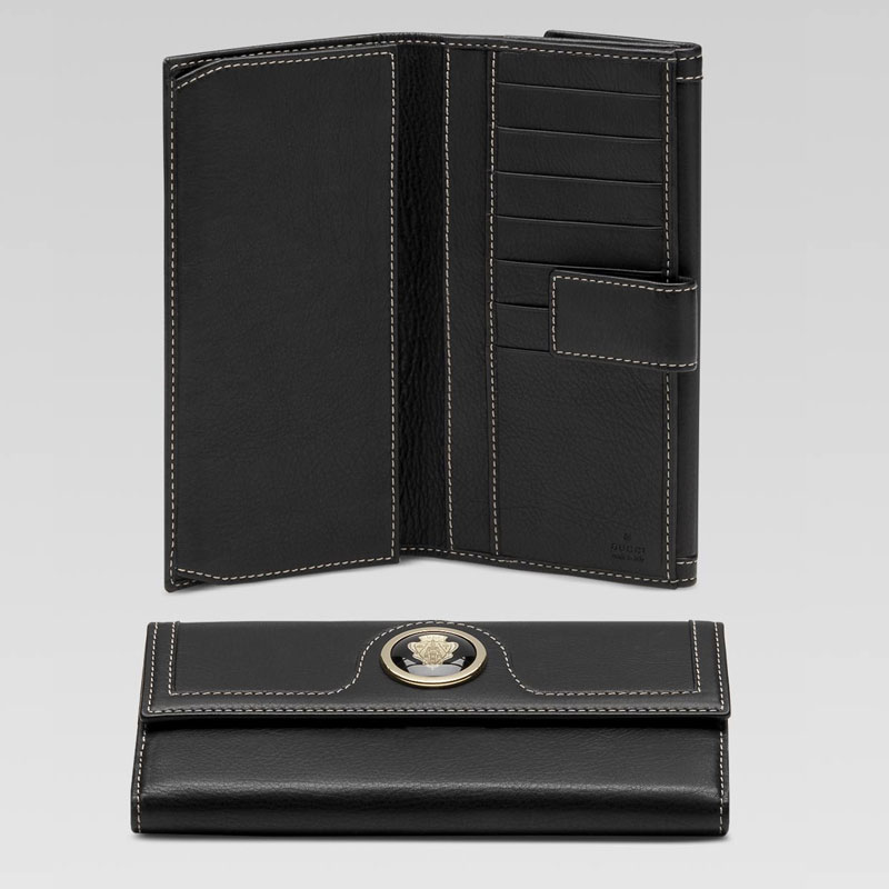 continental wallet with gucci crest detail