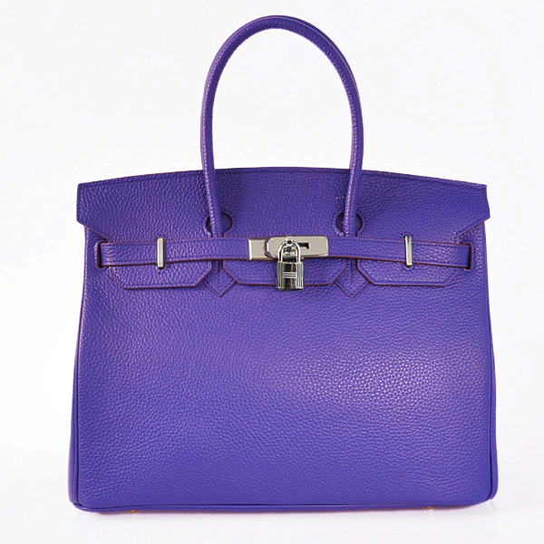 Hermes Birkin 35CM clemence leather in Sapphire with Silver hardware