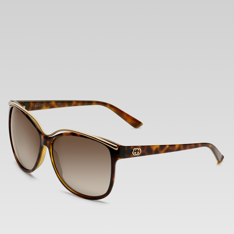 medium round frame sunglasses with GG detail on te