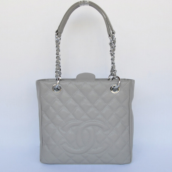 Chanel A50994 Grey Medium Shopping Bags Silver Hardware