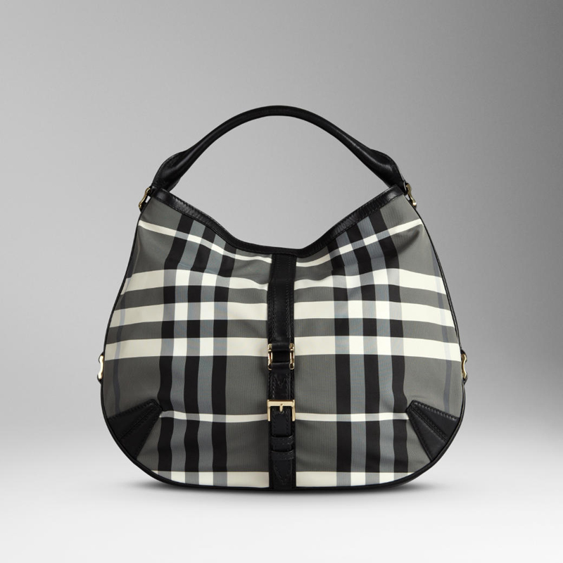 MEDIUM CHARCOAL CHECK HOBO