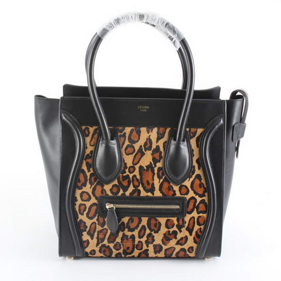 Celine Luggage Bags Jumbo in Leopard Black