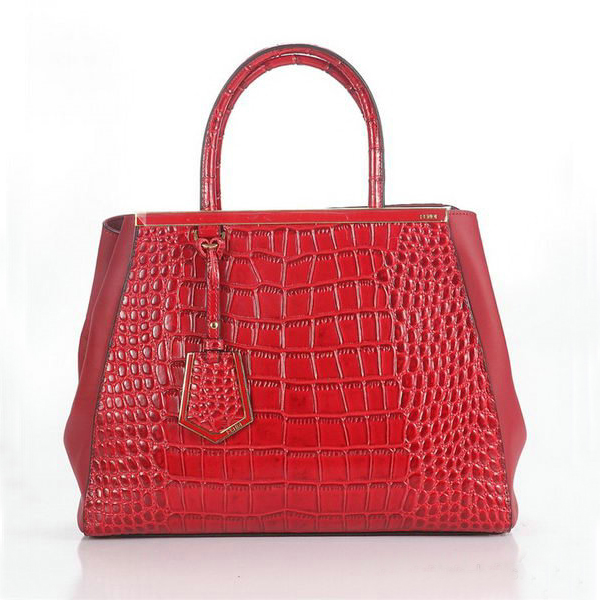 Fendi Fall Winter 2012 2Jours Red Original Croco Leather Tote Bag F001