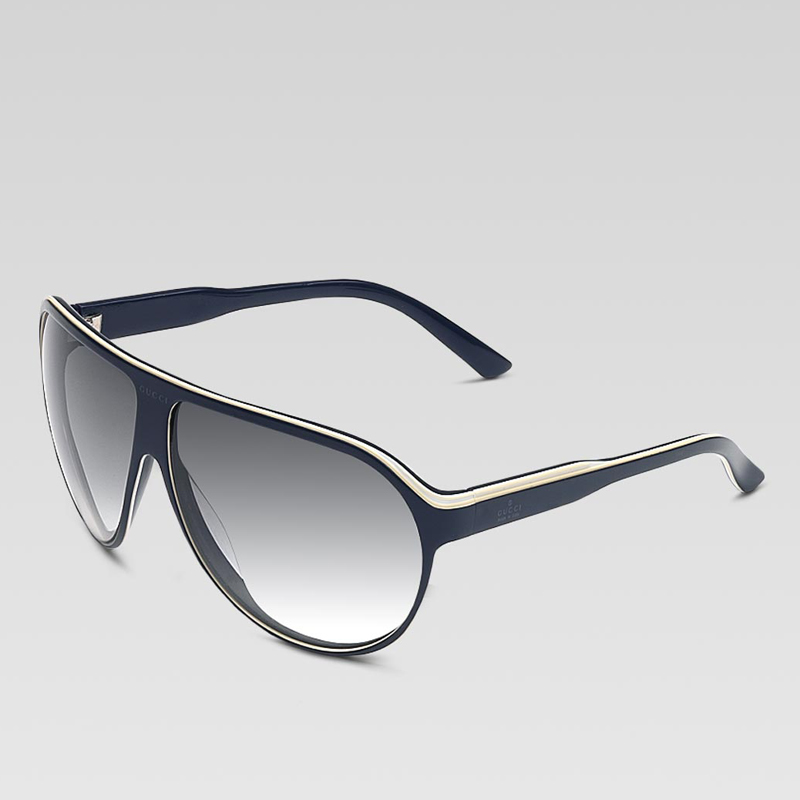 large aviator frame sunglasses with gucci trademar