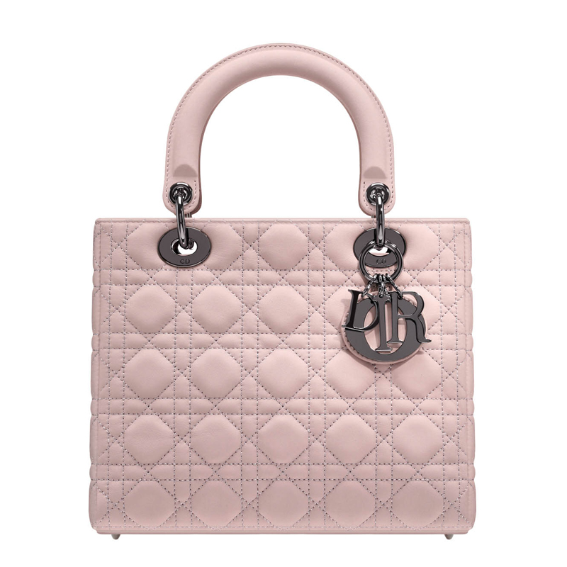 Matt foulard-coloured leather Lady Dior bag