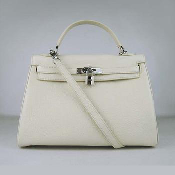 Hermes Kelly 32CM Beige(silver)