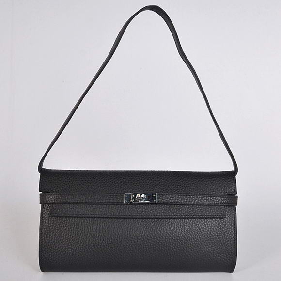 Hermes Kelly 26CM Shoulder Bag Clemence Black