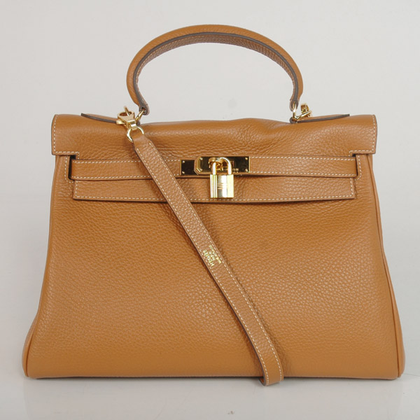 Hermes Kelly 32CM clemence leather in Camel with Gold hardware