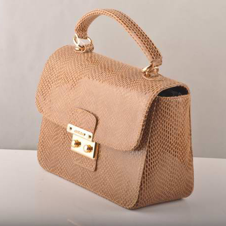 Miu Miu Tote Flap Bags Snake Veins 7428 Coffee