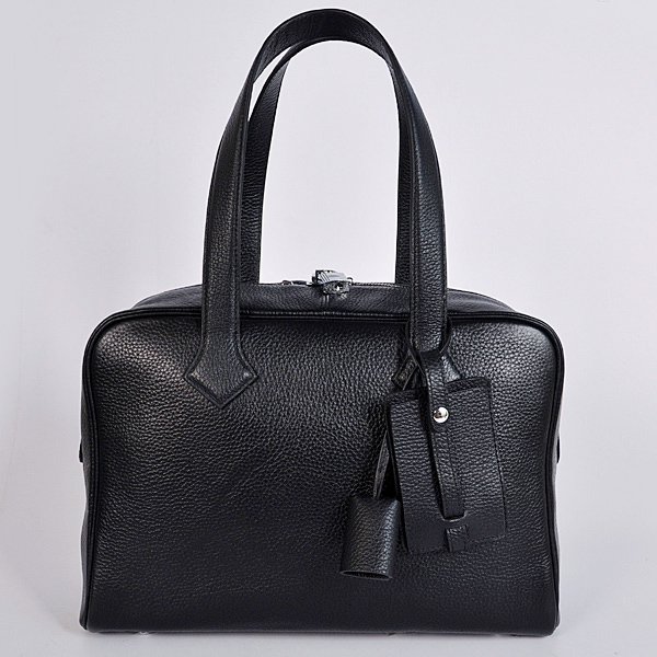 Hermes Victoria Bag clemence leather in Black with Silver hardware