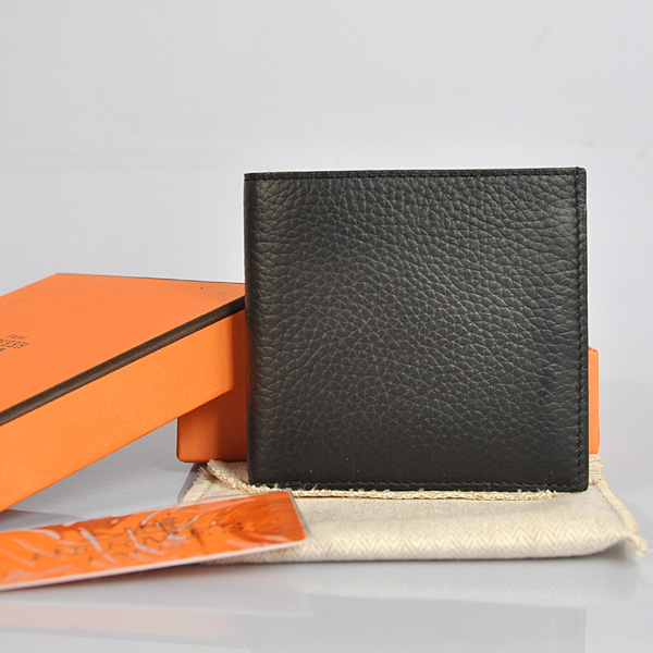 Hermes men Wallet clemence leather in Black