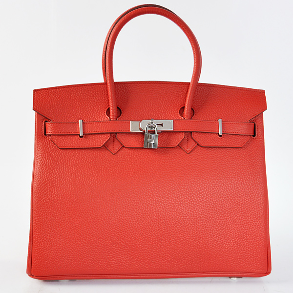 Hermes Birkin 35CM clemence leather in Flame with Silver hardware