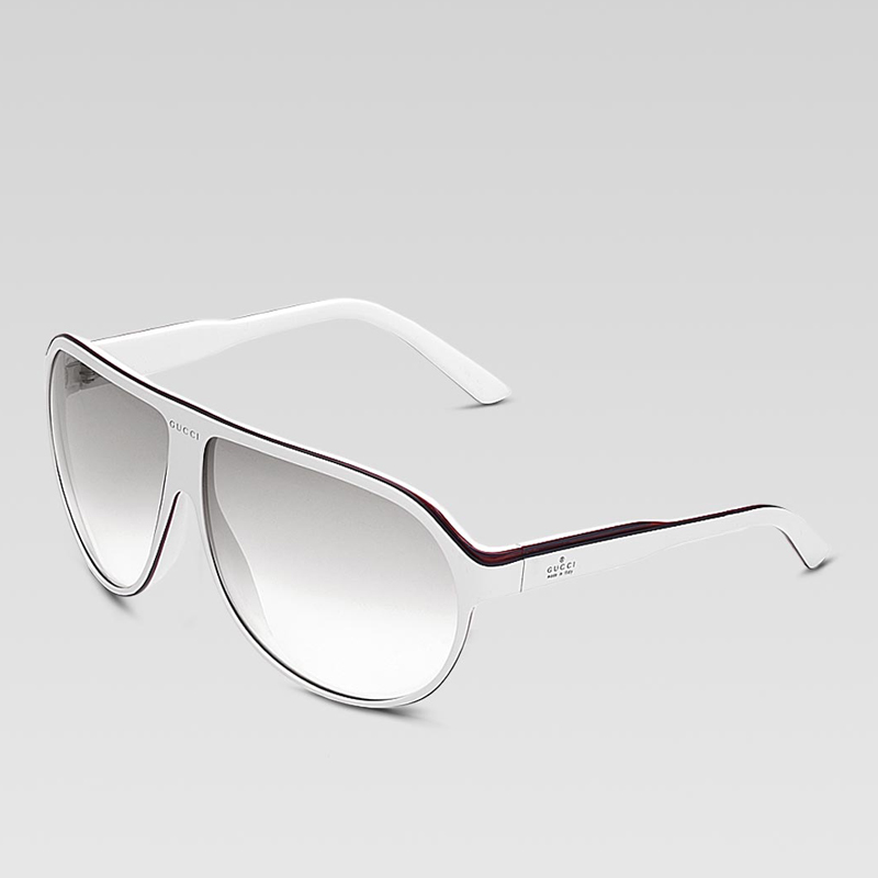 large aviator frame sunglasses with gucci trademar