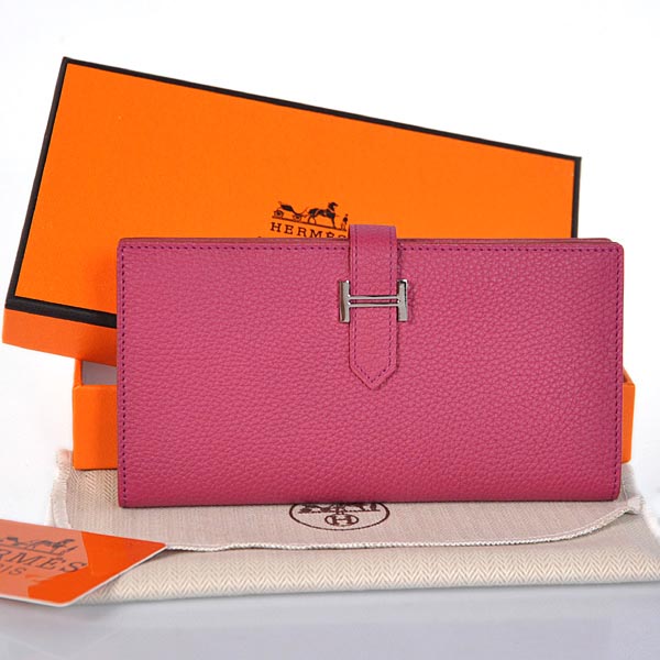 Hermes 2 flod original leather wallet in Plum