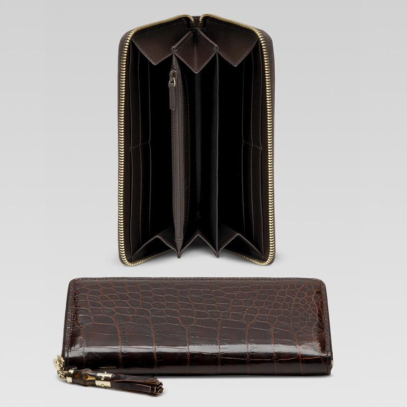 continental wallet with tassel and bamboo detail