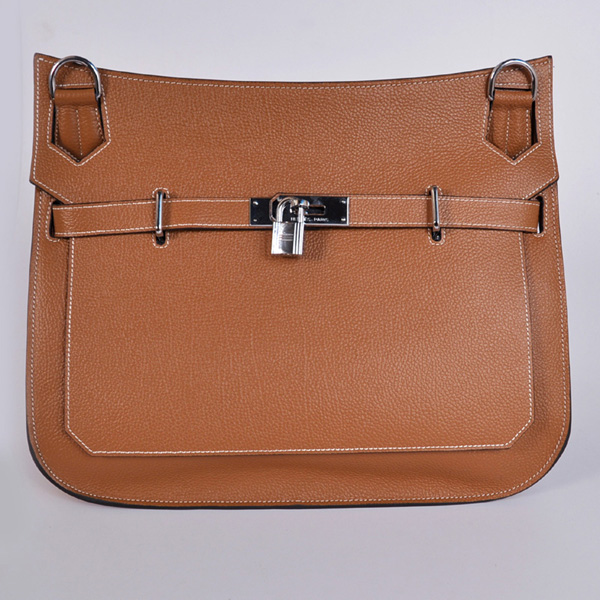 Hermes Jypsiere Bag 34cm togo leather in Camel with Silver hardware