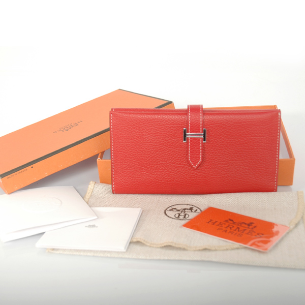 Hermes 3 fold wallet togo leather in Flame