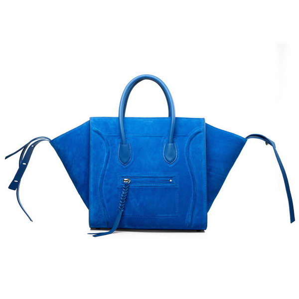 Celine Luggage Phantom Original Suede Leather Bags Blue