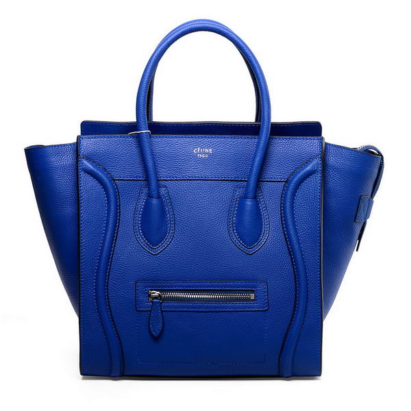 Celine Luggage Mini Boston Bags Original Leather Blue