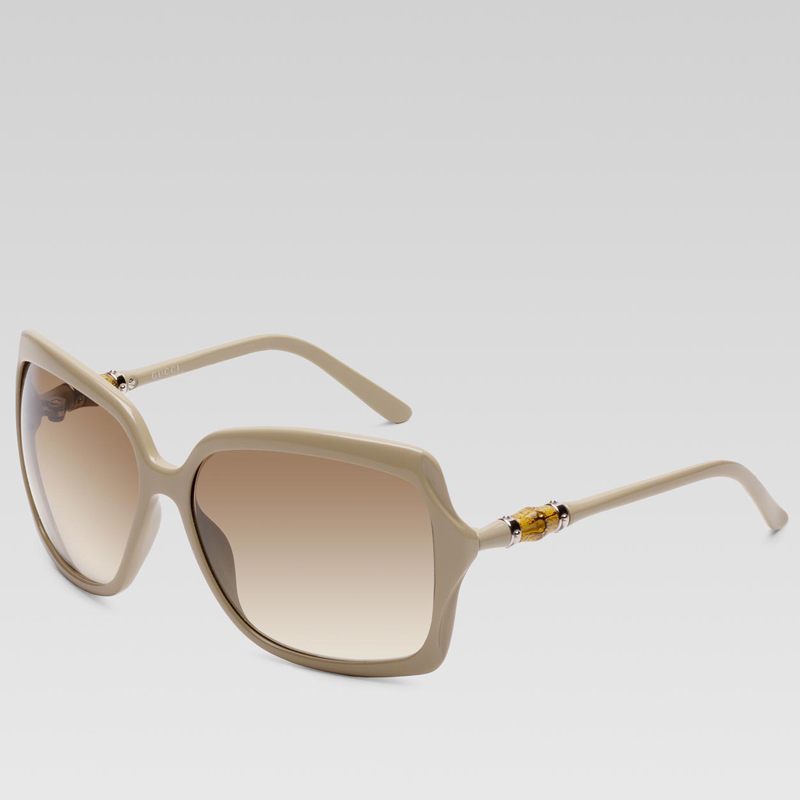 medium square frame sunglasses with bamboo detail