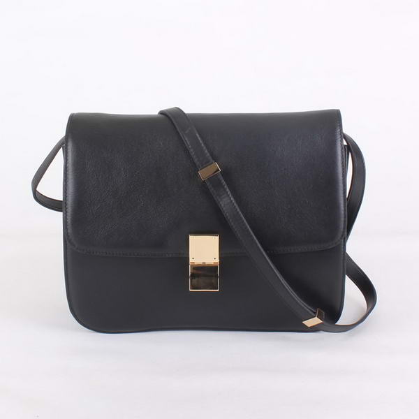 Top Quality Celine Classic Lambskin Large Box Bag Calf Leather 80088 Black