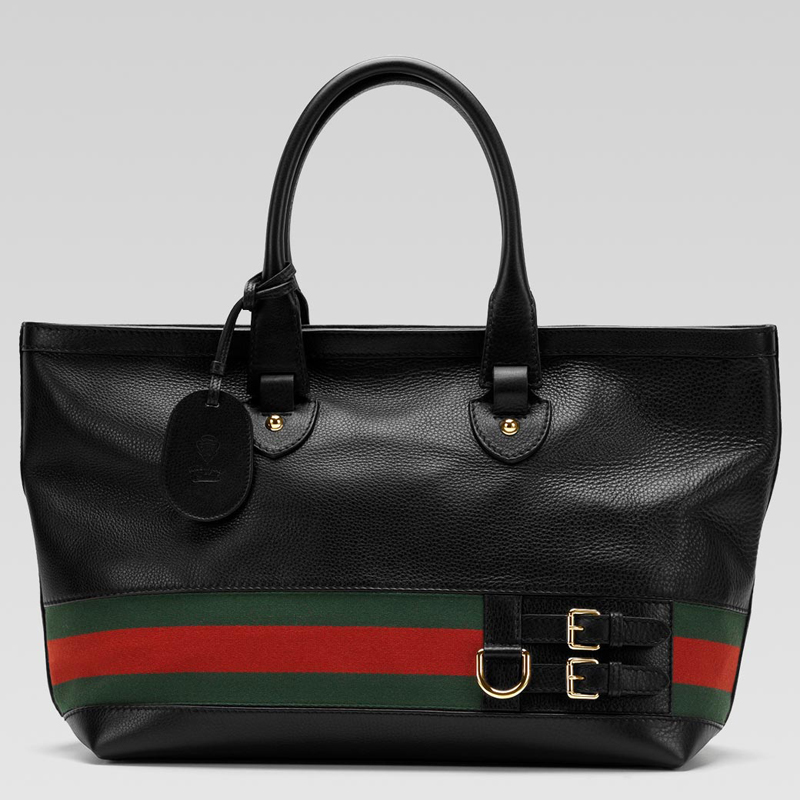 'gucci heritage' large tote with signature web det