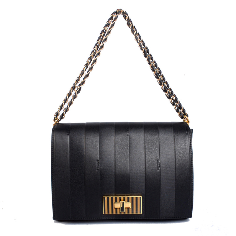 Fendi Genuine leather Shoulder Bag in Black F2556