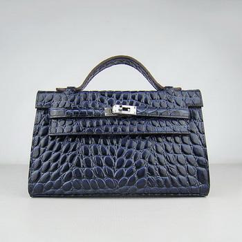 Hermes Kelly 22CM Dark Blue Stone Stripe