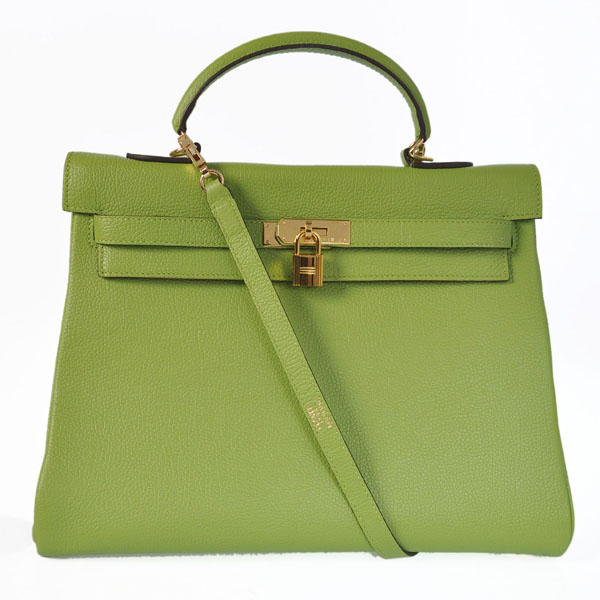 Hermes kelly 35CM togo leather in Light green with Gold hardware