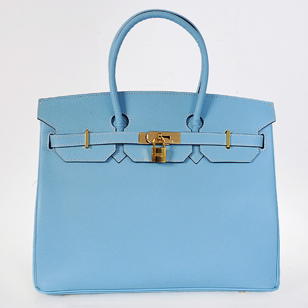 Hermes Birkin 35CM Palm stripes leather in light blue with gold hardware