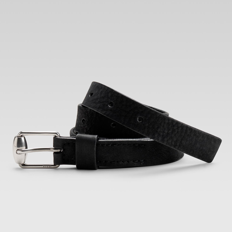 belt with square horsebit buckle