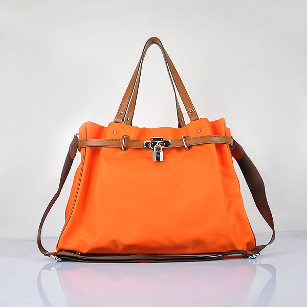 Hermes 2012 Waterproof Fabric Shoulder Bag Orange