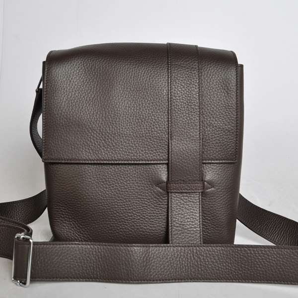 Hermes Alfred Bag clemence leather in Dark Brown