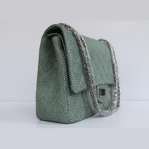 Chanel Flap Bag Quilted Ancient-Green Leather with Silver Chain 48102