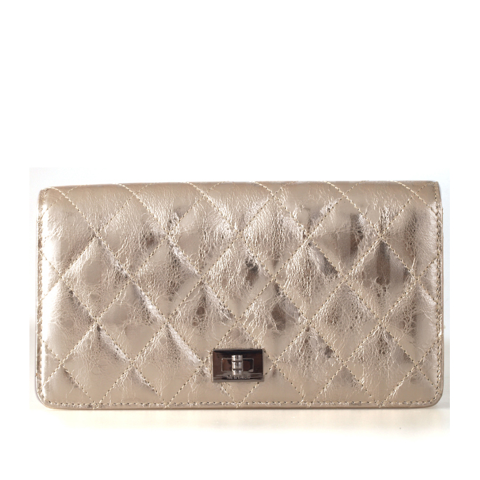 Chanel Crackled Metalized Calfskin Wallet