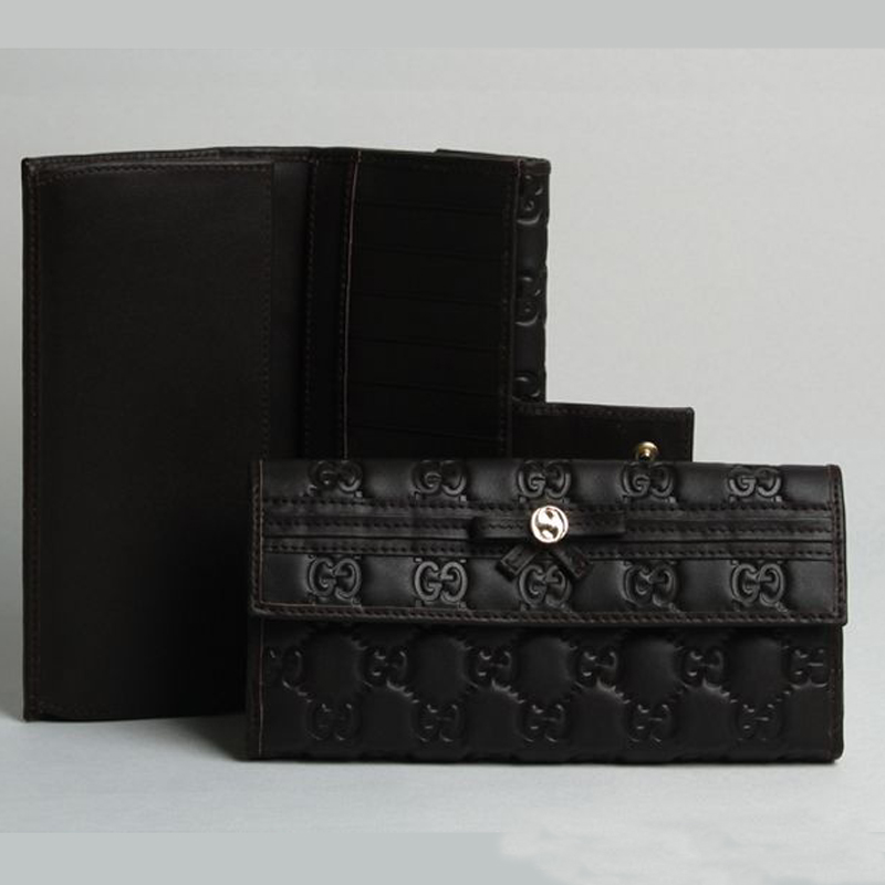 continental wallet with web bow and interlocking G detail.