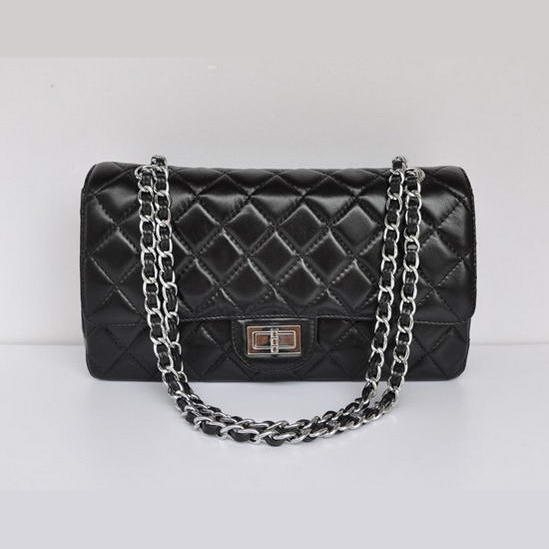 Chanel Classic Flap Bag 1113 Black Silver