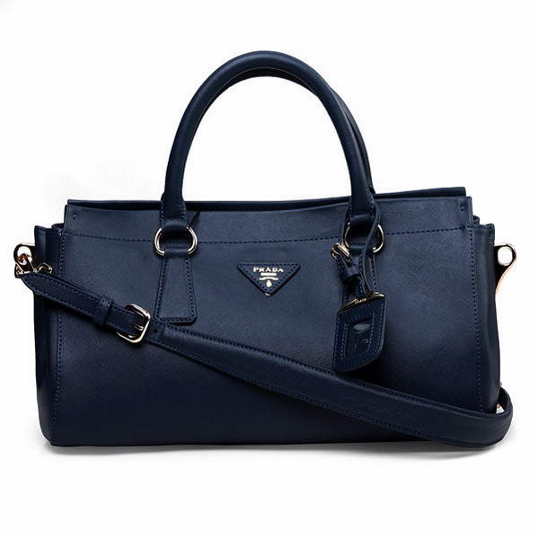 Prada Small Saffiano Leather Tote Bag BN1849 Dark Blue