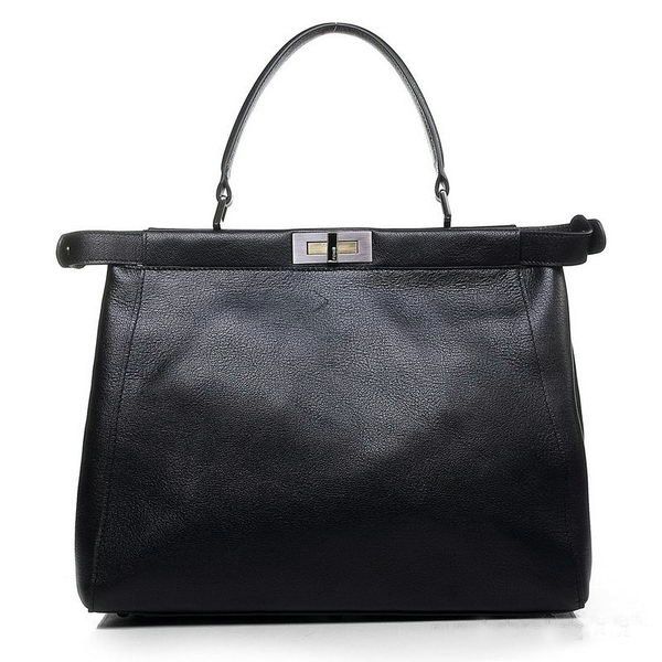 Fendi Peekaboo Bag Black Calfskin Leather F2292