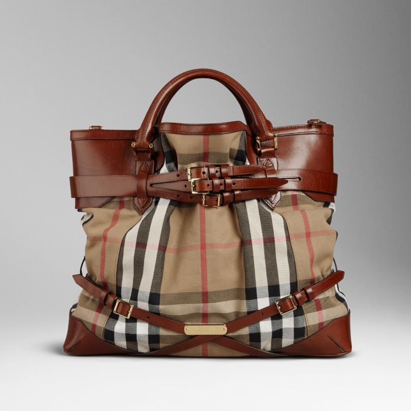 LARGE BRIDLE HOUSE CHECK TOTE BAG