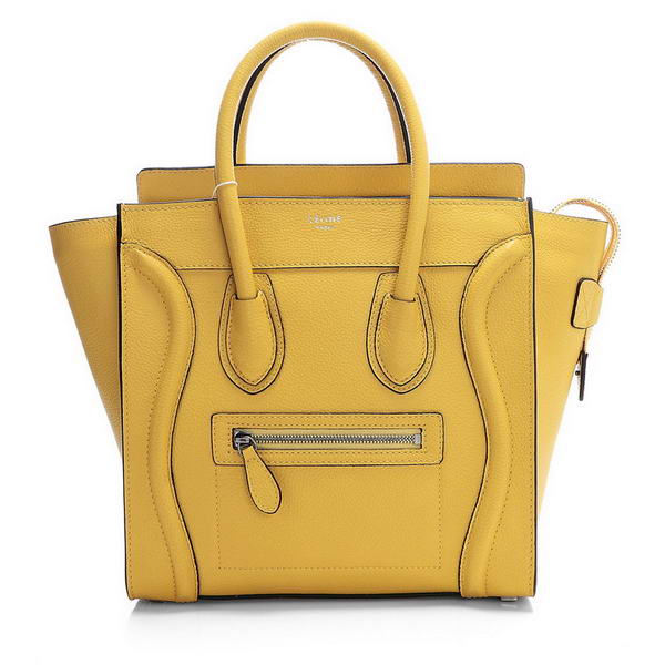 Celine Luggage Micro Boston Bag Fluorescence Original Leather Yellow