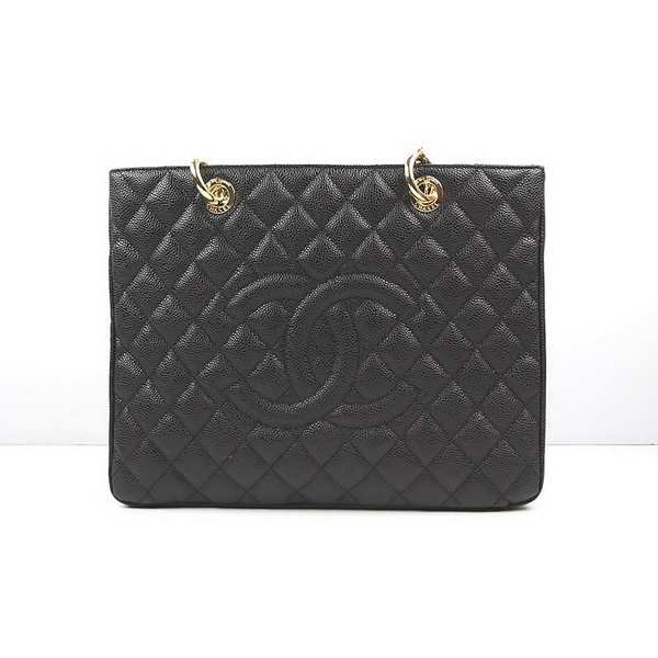 Chanel Handbags Black Caviar Leather with Gold Hardware 50995