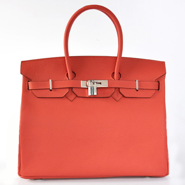 Hermes Birkin 35CM clemence leather in Watermelon Red with Silver hardware