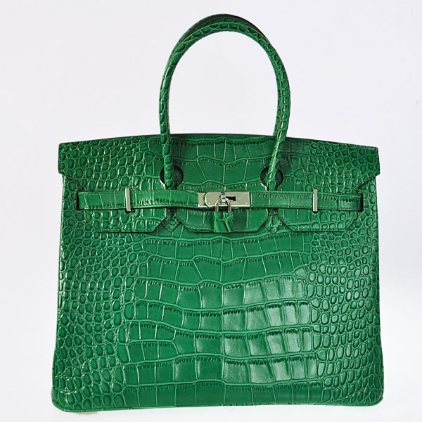 Hermes Birkin 35CM Crocodile leather in Green with Silver hardware