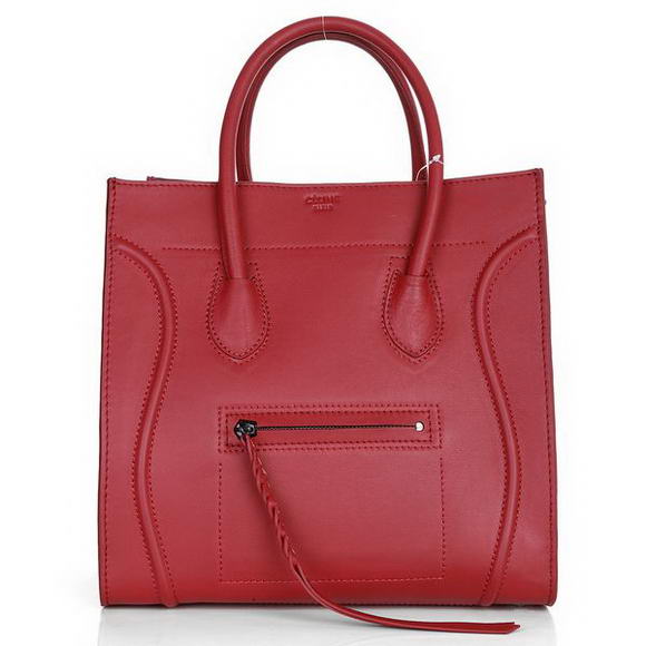 Celine Luggage Phantom Bags in Original Leather Red